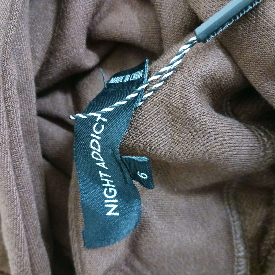 NIGHT ADDICT HOODED SWEATSHIRT BROWN SIZE 6