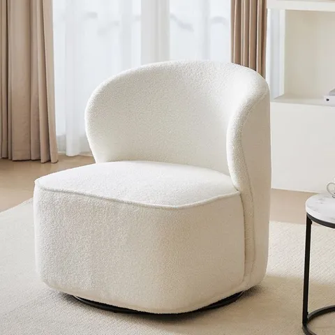 BOXED UPHOLSTERED SWIVEL ACCENT CHAIR (1 BOX)