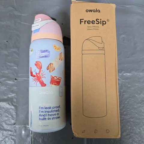 OWALA FREESIP WATER BOTTLE β 32OZ/950ML, INSULATED, LEAK-PROOF