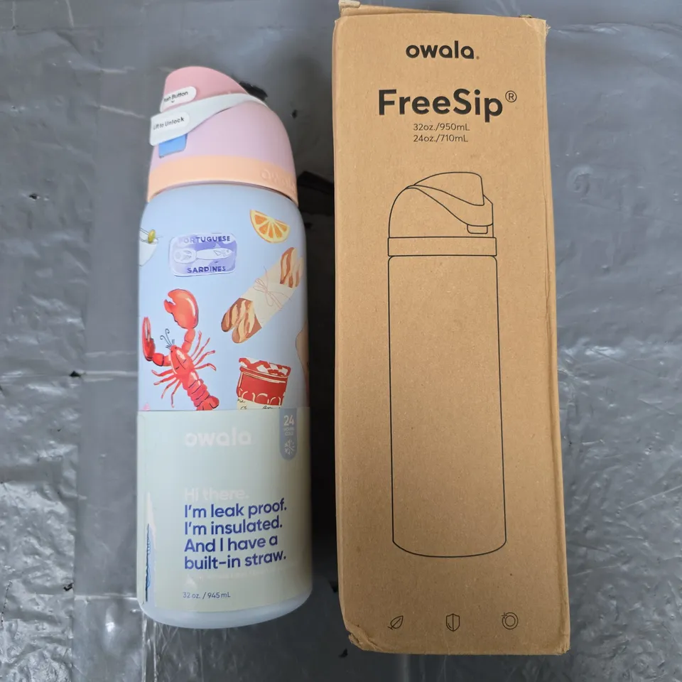 OWALA FREESIP WATER BOTTLE – 32OZ/950ML, INSULATED, LEAK-PROOF