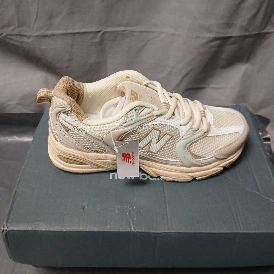 NEW BALANCE SNEAKERS – CREAM/BEIGE MESH UPPER UK SIZE 4