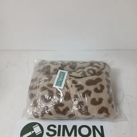 LA MAREY LEOPARD PRINT FLEECE JACKET – WOMEN'S ZIP FRONT, UK SIZE M
