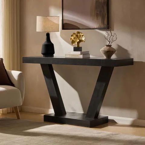 BOXED DUSK ELINA CONSOLE TABLE - BLACK WOOD (1 BOX)