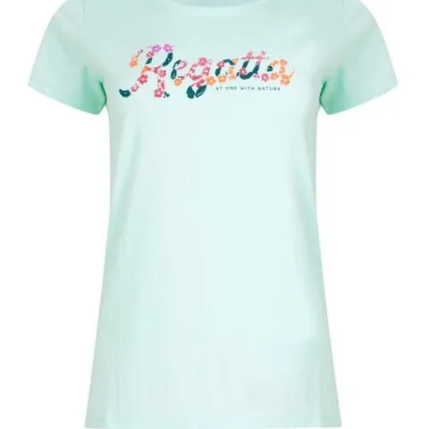 REGATTA WOMEN'S COTTON T-SHIRT BREEZED IV RWT312 BLEACHED AQUA SIZE 22