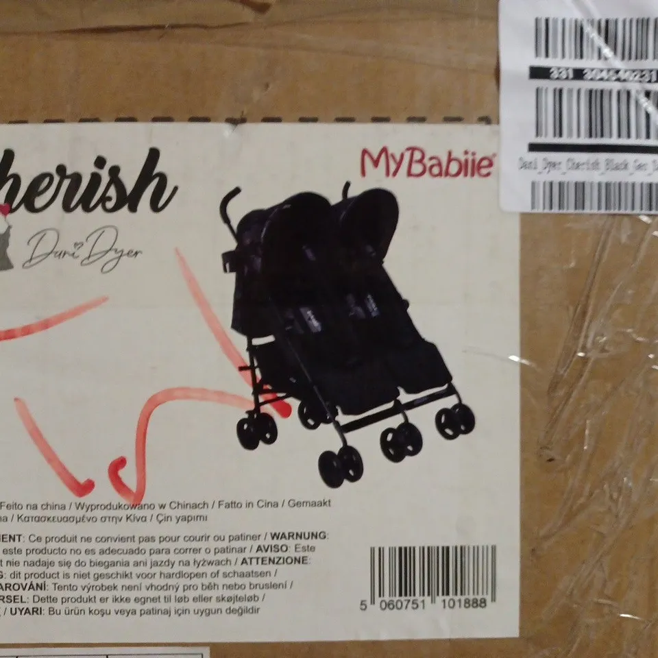 DANI DYER "CHERISH" BLACK GEO TWIN STROLLER - COLLECTION ONLY RRP £139.99