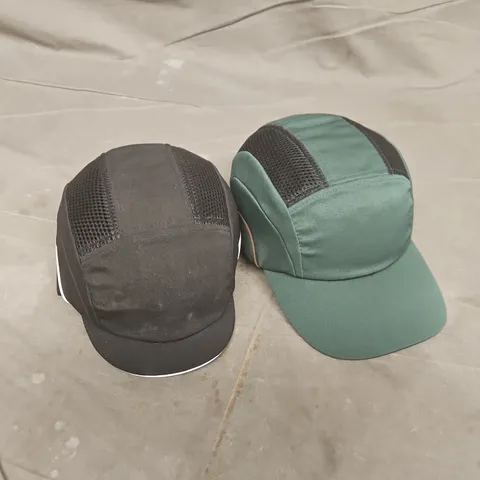 APPROXIMATELY 15 ASSORTED JSP HARDCAPS IN BLACK/GREEN