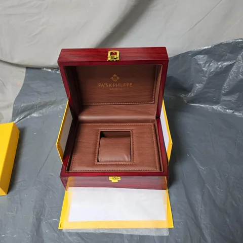 PATEK PHILIPPE MAHOGANY PRESENTATION WATCH BOX - BOX ONLY 