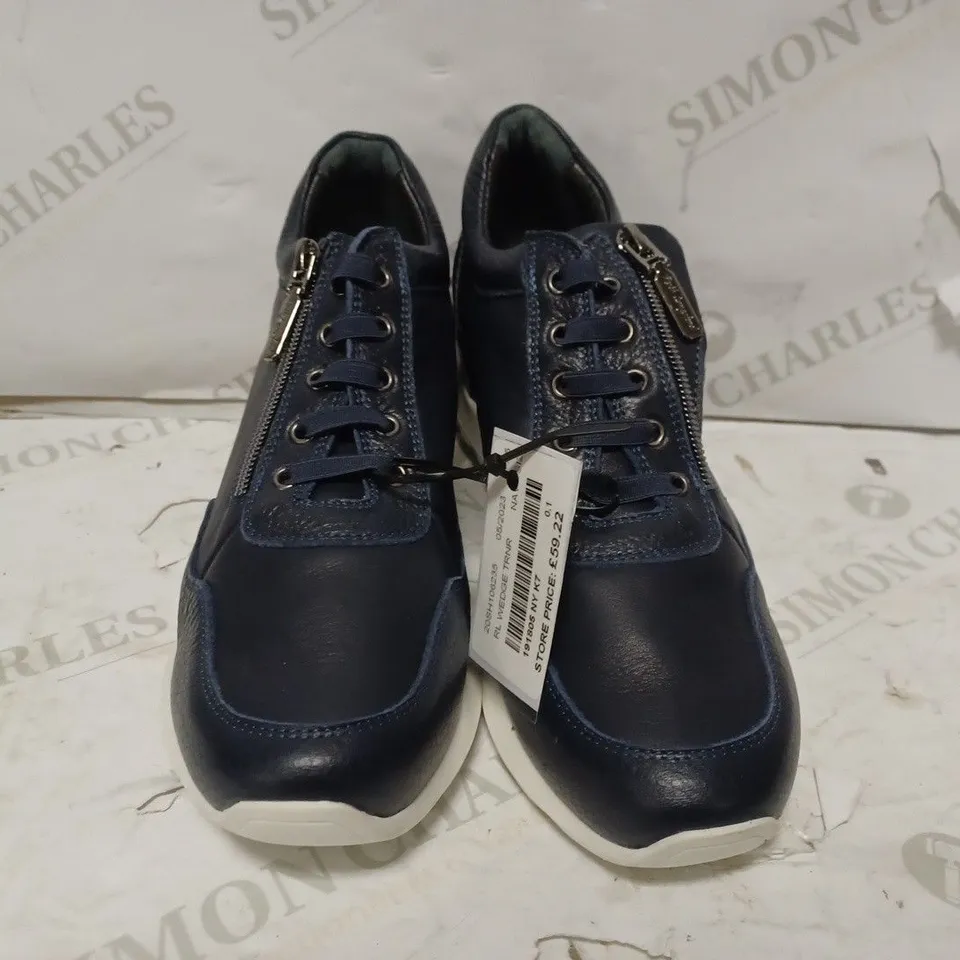 RUTH LANGSFORD WEDGE TRAINER - NAVY -SIZE 40