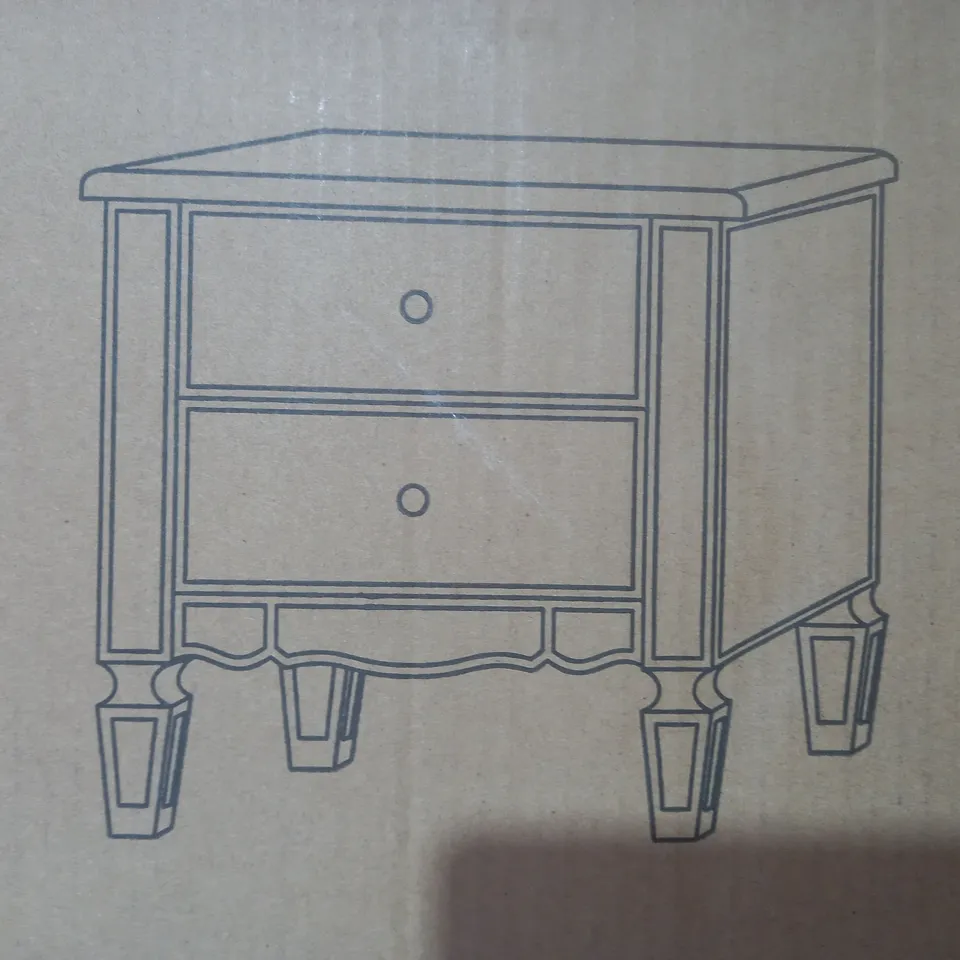 BOXED MIRAGE 2-DRAWER BEDSIDE CABINET