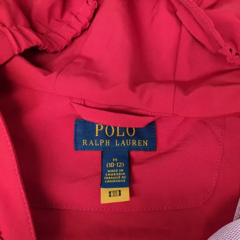 POLO RALPH LAUREN PINK YOUTH HOODED WINDBREAKER – UK 10-12 (M)