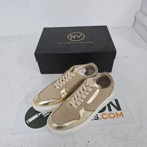 NOVA NV B2688 NUDE GOLD TRAINERS – UK SIZE 6 (SIZE 6) – WOMEN'S