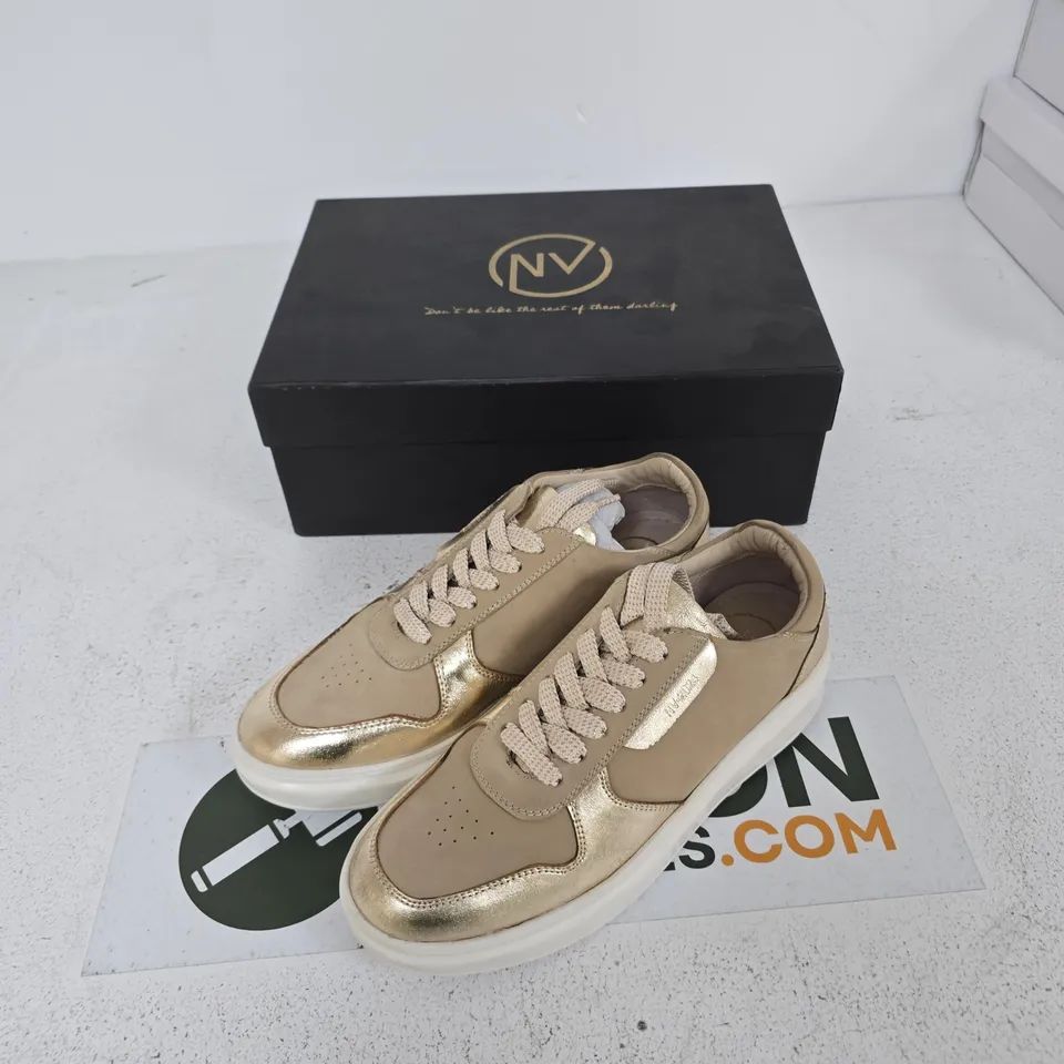 NOVA NV B2688 NUDE GOLD TRAINERS – UK SIZE 6 (SIZE 6) – WOMEN'S