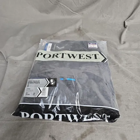 PORTWEST WX3 TROUSERS IN METAL GREY WITH KNEEPADS SIZE 30" SHORT