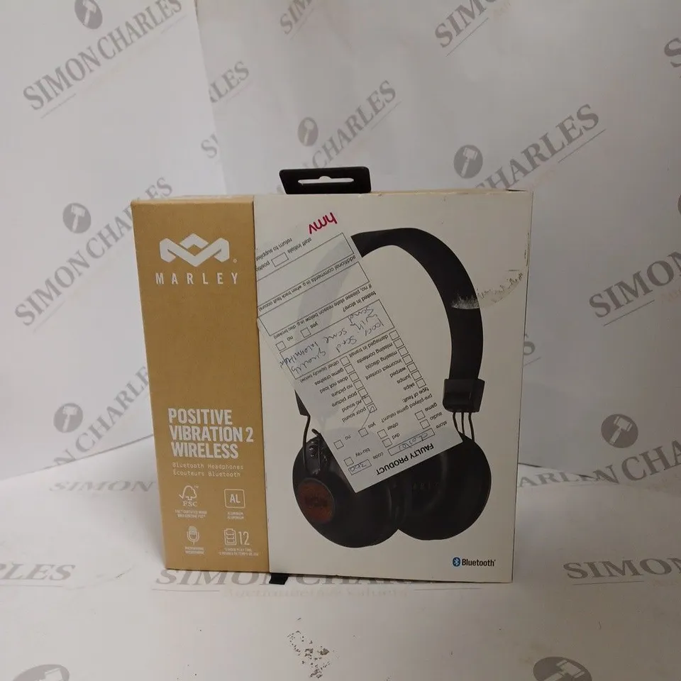 BOXED HOUSE OF MARLEY POSITIVE VIBRATION 2 WIRELESS BLUETOOTH HEADPHONES