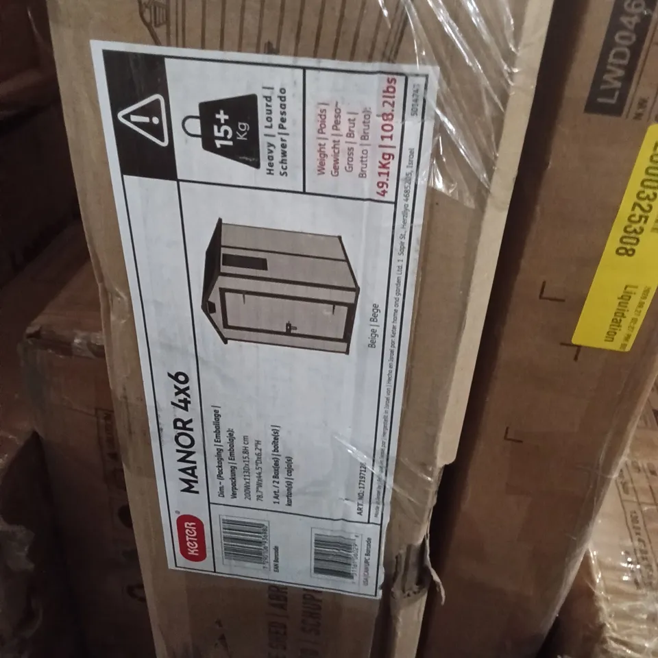 BOXED KETER MANOR 4X6 OUTDOOR FREE SHED 