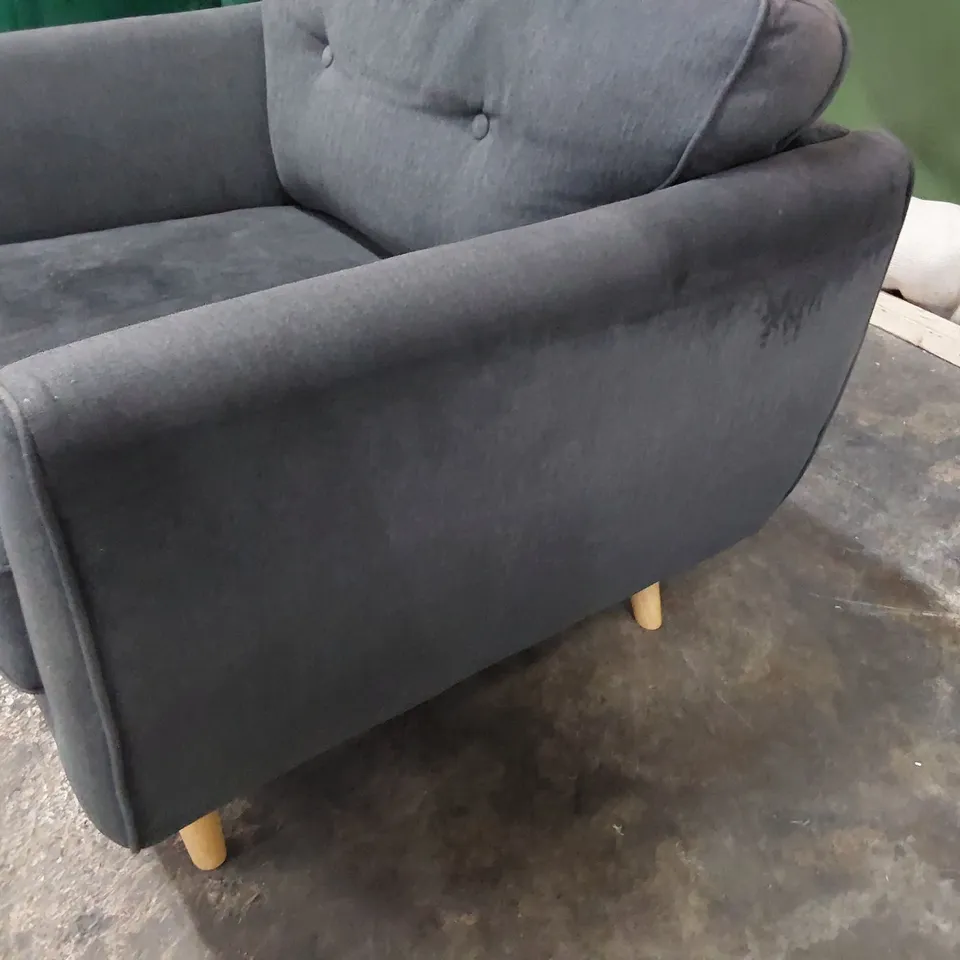 DESIGNER EASY CHAIR CHARCOAL FABRIC 