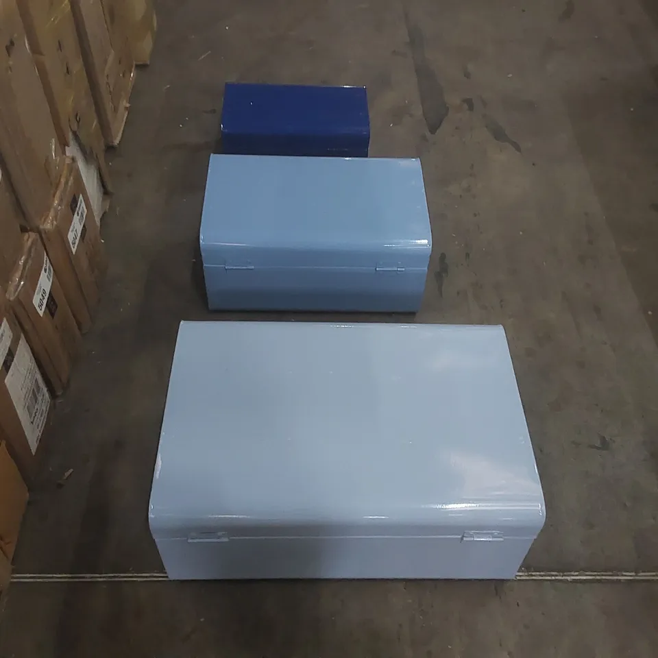 FORBUSH 3 PIECE ACCENT TRUNK SET COLOUR: BLUE