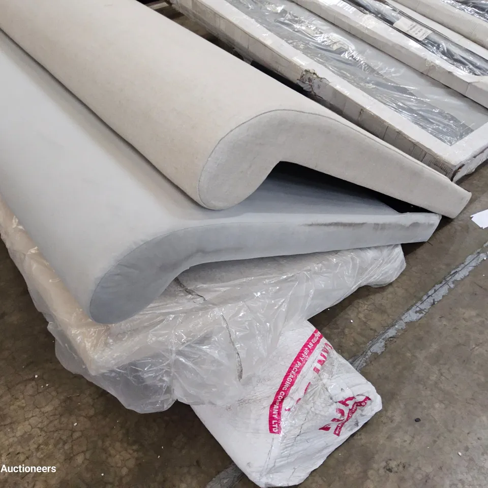 ASSORTED BED FRAME PARTS, INCLUDING PLUSH SILVER SUPER KINGSIZE PACKS 2,3 & 4 OF 5 (7 PARTS TOTAL