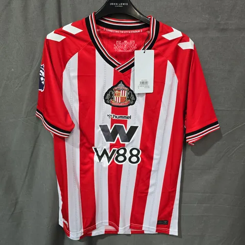 SUNDERLAND AFC HOME KIT FOOTBALL SHIRT – RED & WHITE STRIPES, HUMMEL, W88 SPONSOR (MEN'S)