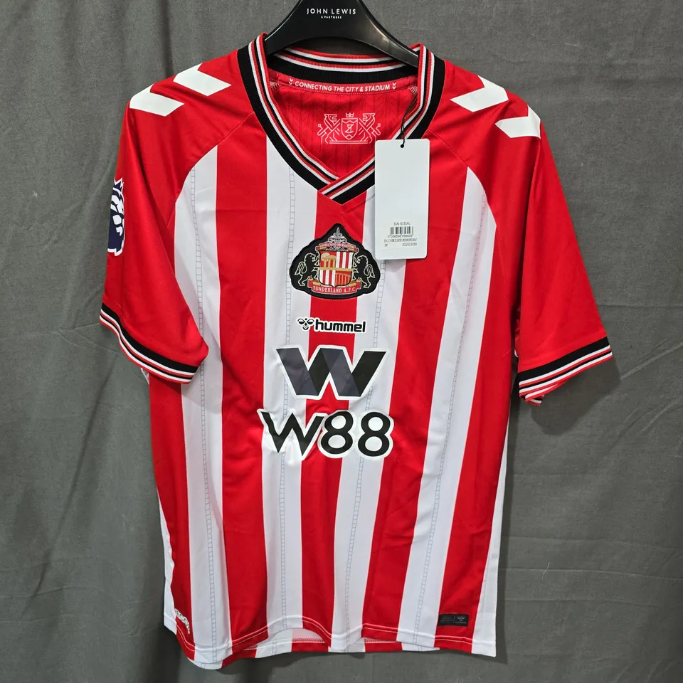 SUNDERLAND AFC HOME KIT FOOTBALL SHIRT – RED & WHITE STRIPES, HUMMEL, W88 SPONSOR (MEN'S)