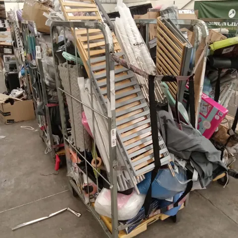CAGE OF ASSORTED HOUSEHOLD GOODS AND PRODUCTS TO INCLUDE; YOGA MAT, CLEANING PRODUCTS, BABY ITEMS ETC - CAGE NOT INCLUDED