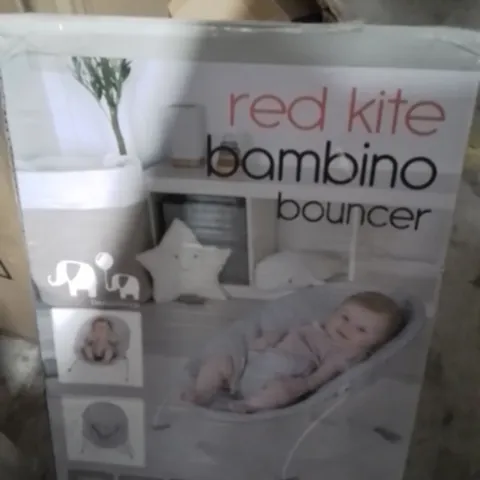 BOXED RED KITE QUIET TIME BAMBINO BOUNCER GREY ELEPHANT