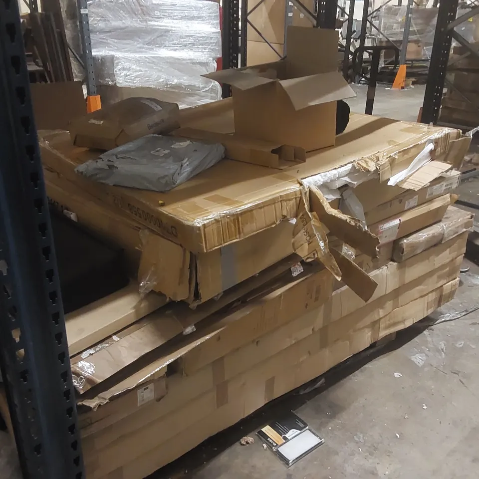PALLET OF ASSORTED INCOMPLETE DESIGNER FURNITURE PARTS AND PIECES