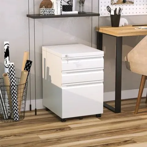 BOXED WHITE 3 DRAWER FILING CABINET (1 BOX)