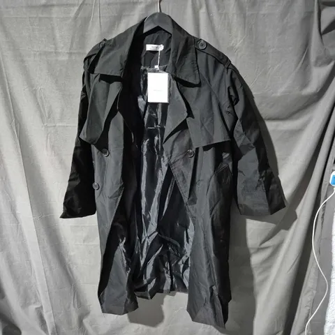 MILAL BLACK TRENCH COAT – CLASSIC FASHION COLLECTION, UK SIZE M
