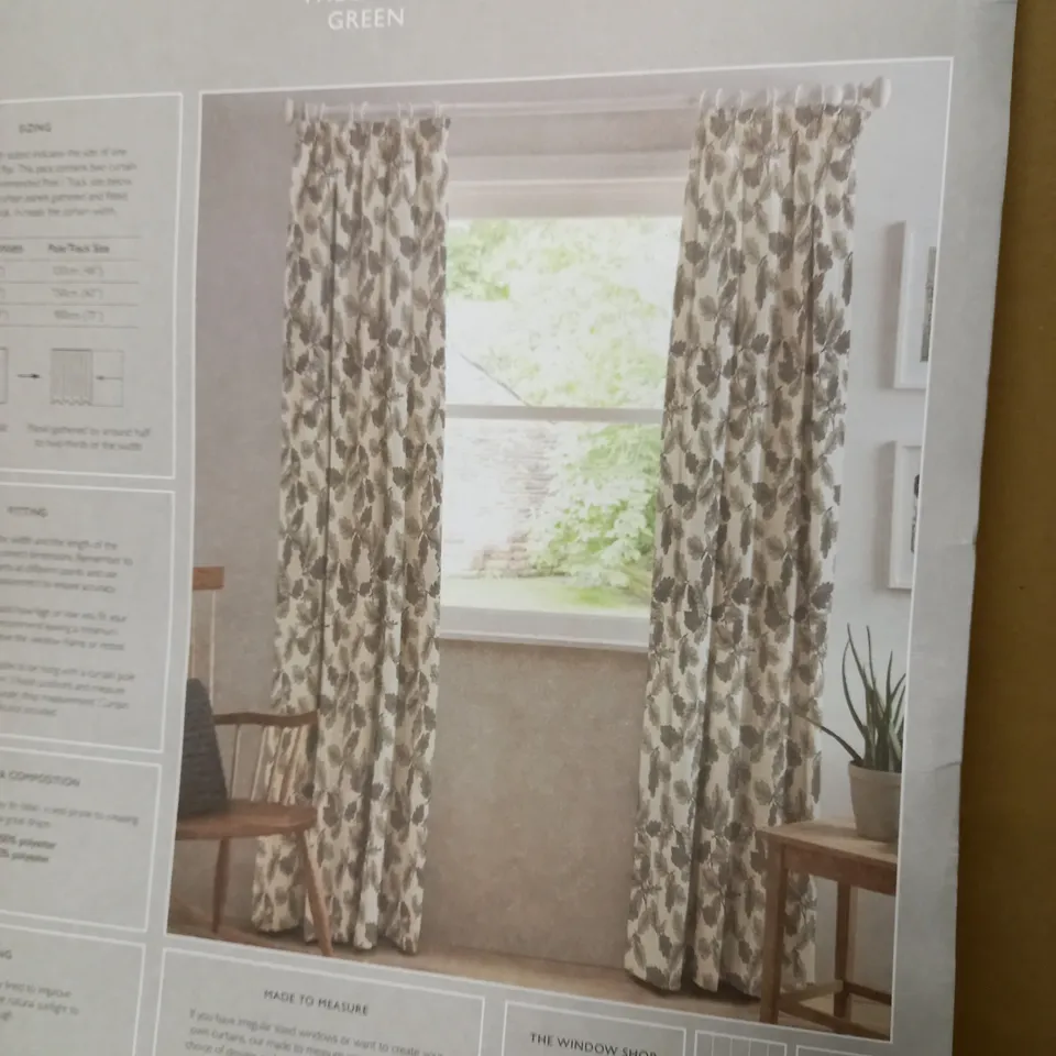 JOHN LEWIS PENCIL PLEAT THEODORE GREEN CURTAINS