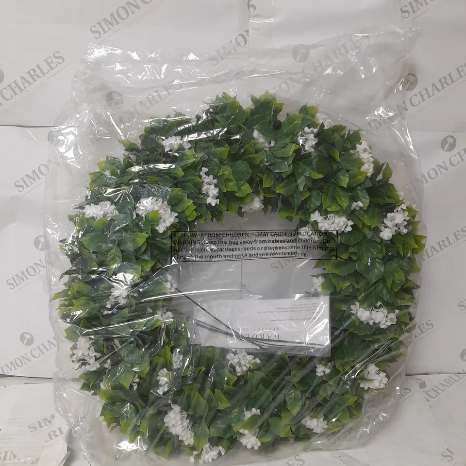 GARDEN REFLECTIONS PRE LIT FAUX FLORAL CREPE MYRTLE WREATH DECOR