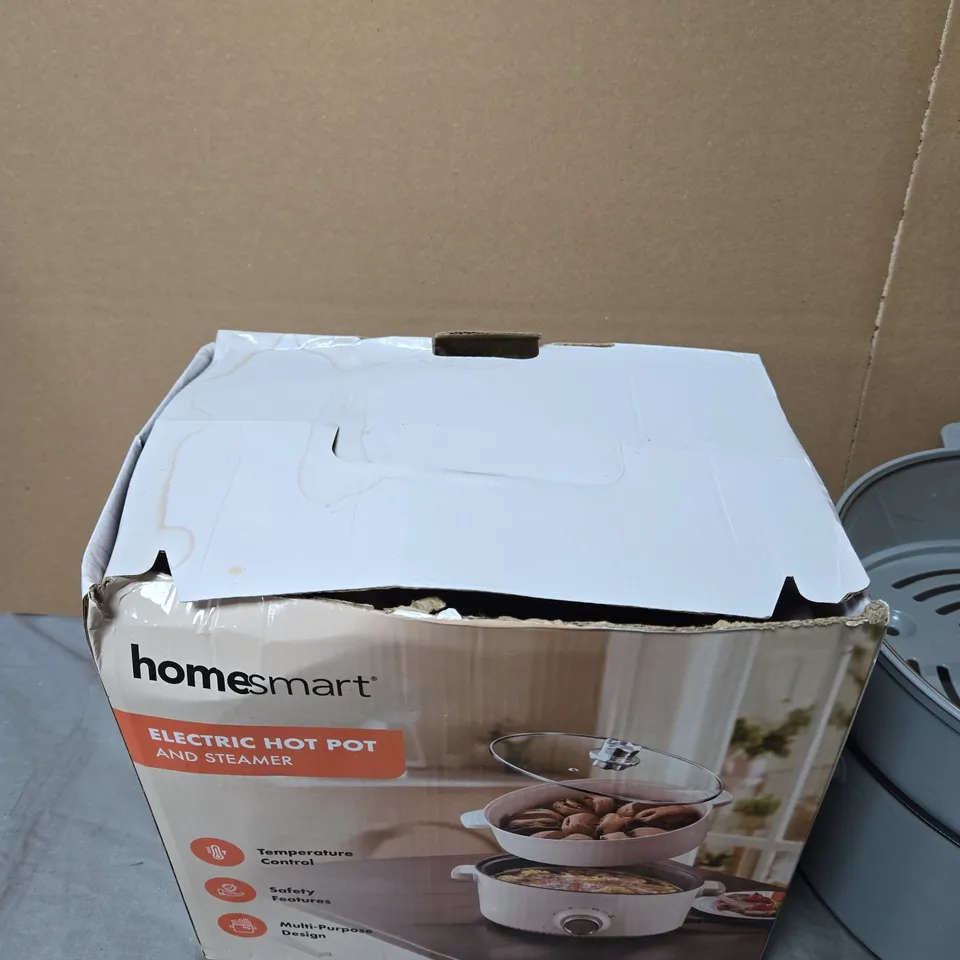HOMESMART ELECTRIC HOT POT AND STEAMER POWER LEAD NOT INCLUDED NOT TESTED .