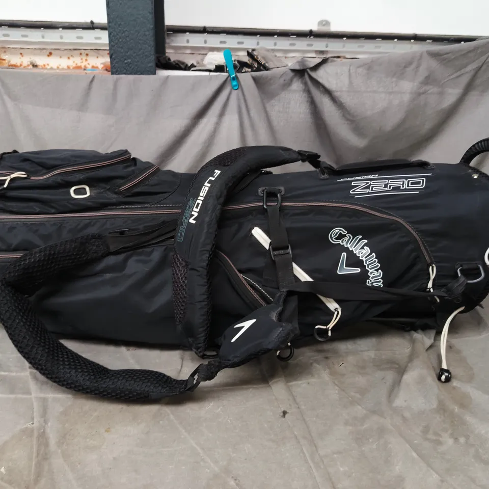 CALLAWAY GOLF BAG – BLACK WITH WHITE LOGO, CARRY STRAP