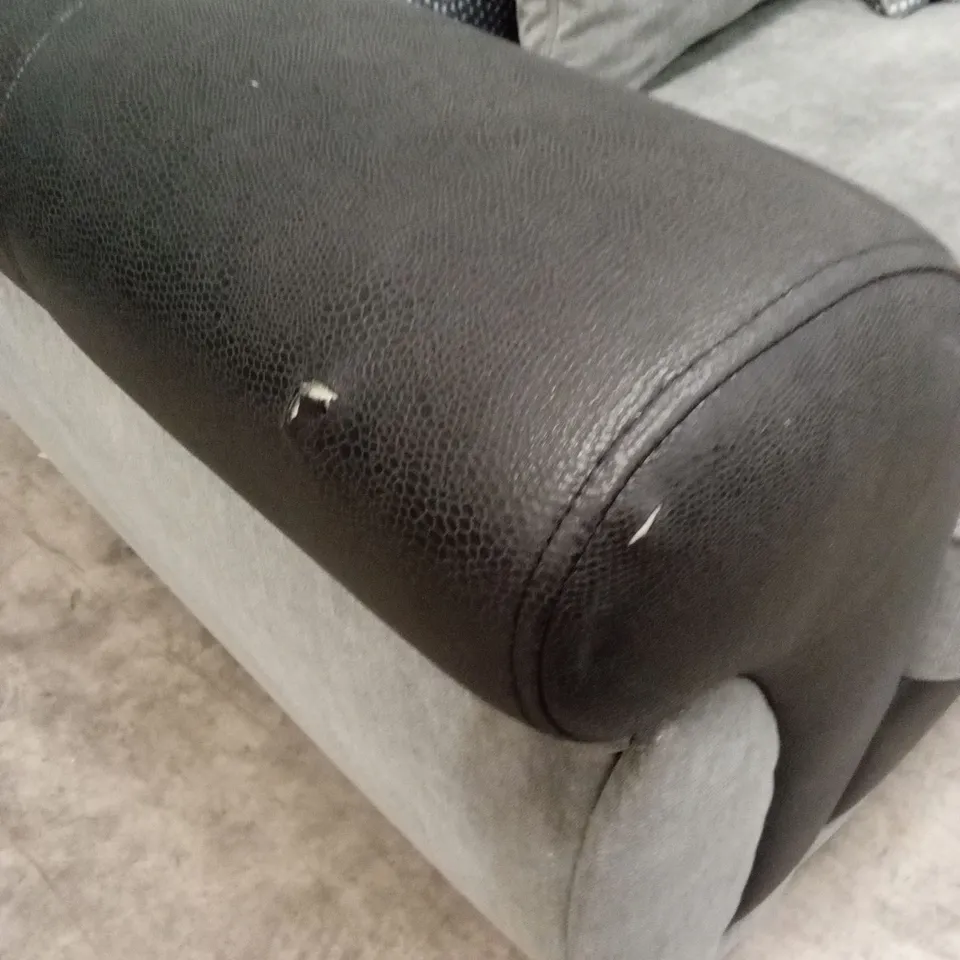 DANUBE FABRIC/FAUX LEATHER 3 SEATER SOFA RRP £599