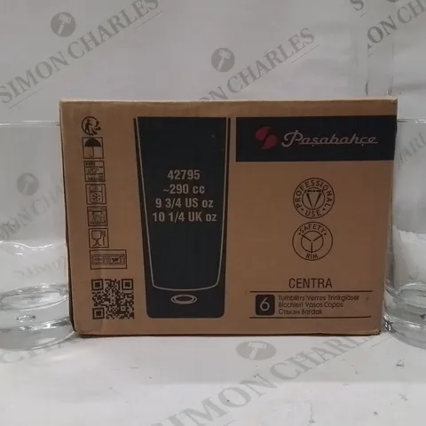 BOXED SET OF 6 PASABAHCE TUMBLER GLASSES 