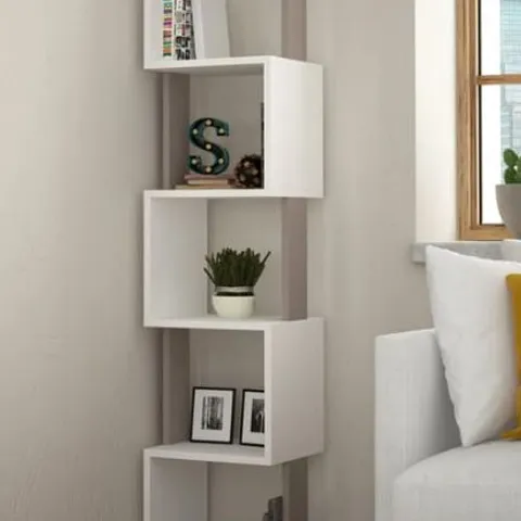BOXED PIRI BOOKCASE - WHITE - LIGHT MOCHA