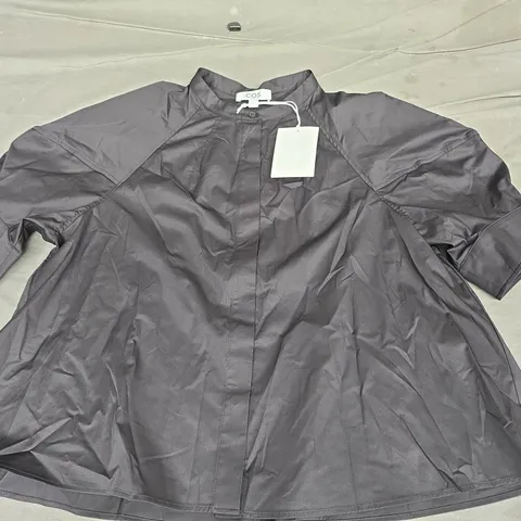 COS BLACK SHORT SLEEVE SHIRT - UK 14