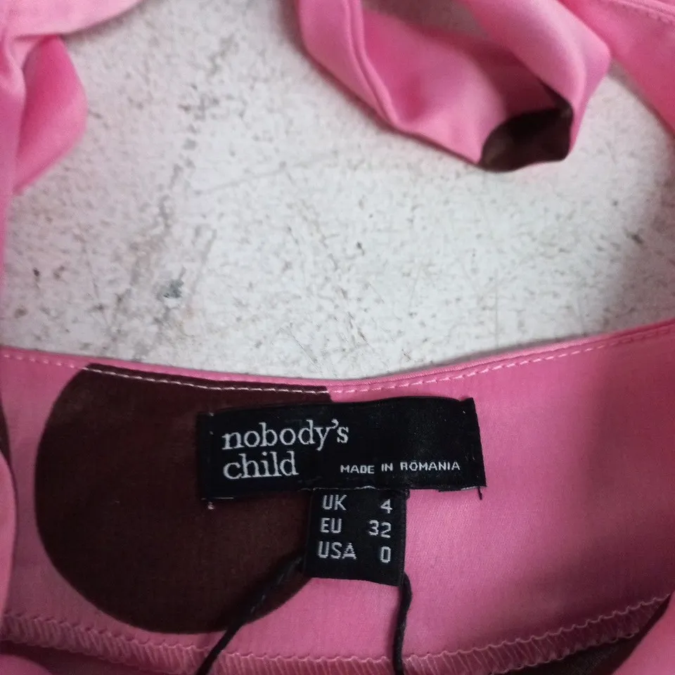 NOBODY'S CHILD PINK POLKA DOT MIDAXI DRESS – UK 4 (EU 32, USA 0)