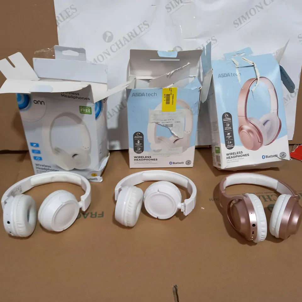 3 ASSORTED WIRELESS HEADPHONES