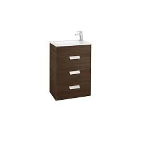 BRAND NEW BOXED DEBBA COMPACT UNIT 605MM 3 DRAWERS INCLUDING BASIN - WENGE