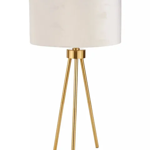 PACIFIC LIFESTYLE HOUSTON BRUSHED BRASS METAL TRIPOD TABLE LAMP