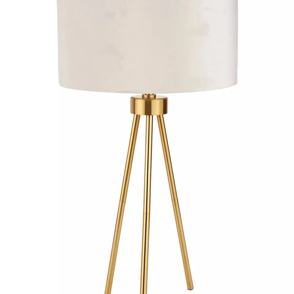 PACIFIC LIFESTYLE HOUSTON BRUSHED BRASS METAL TRIPOD TABLE LAMP