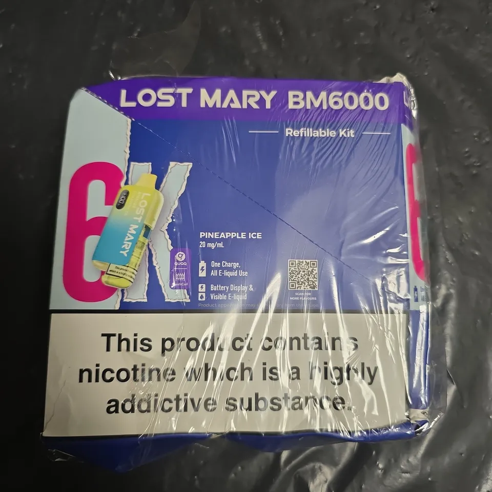 LOST MARY BM6000 REFILLABLE KIT - PINEAPPLE ICE, 20 MG/ML NICOTINE (BOXED)