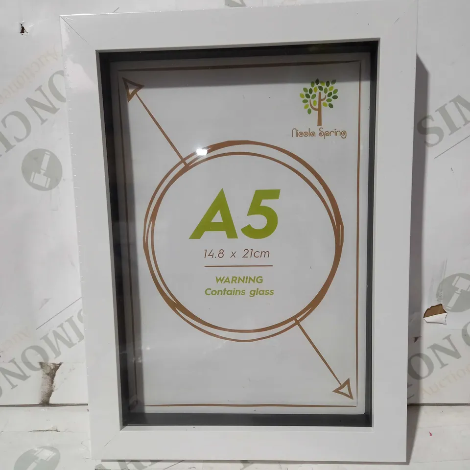 NICOLA SPRING PHOTO FRAME IN WHITE - A5 14.8 X 21CM