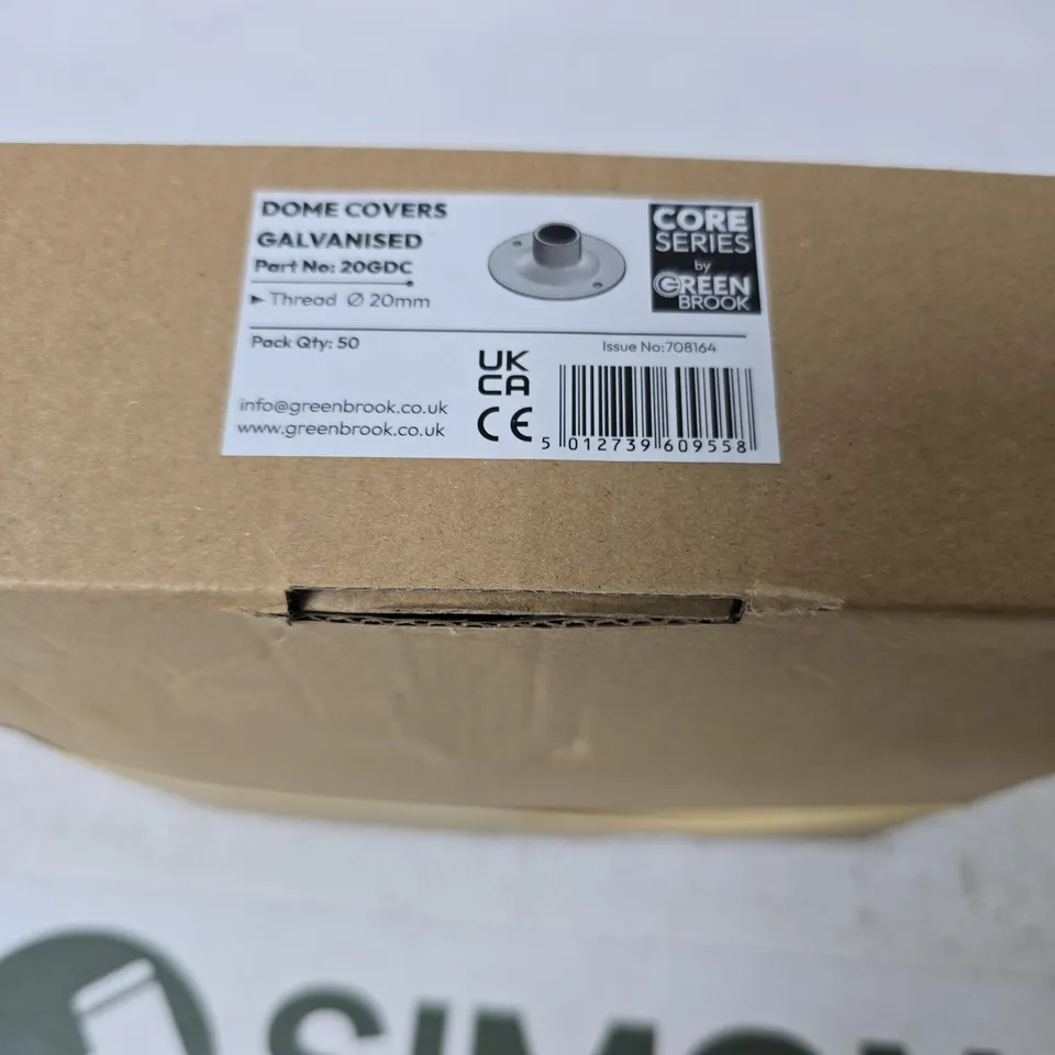 GREEN BROOK CORE SERIES GALVANISED DOME COVERS – PART NO 20GDC, Ø20MM, PACK OF 50