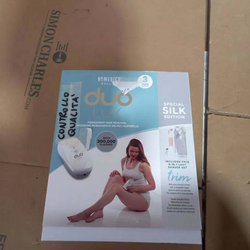 BOXED HOMEDICS DUO LUX PERMANENT HAIR REMOVAL SPECIAL SILK EDITION