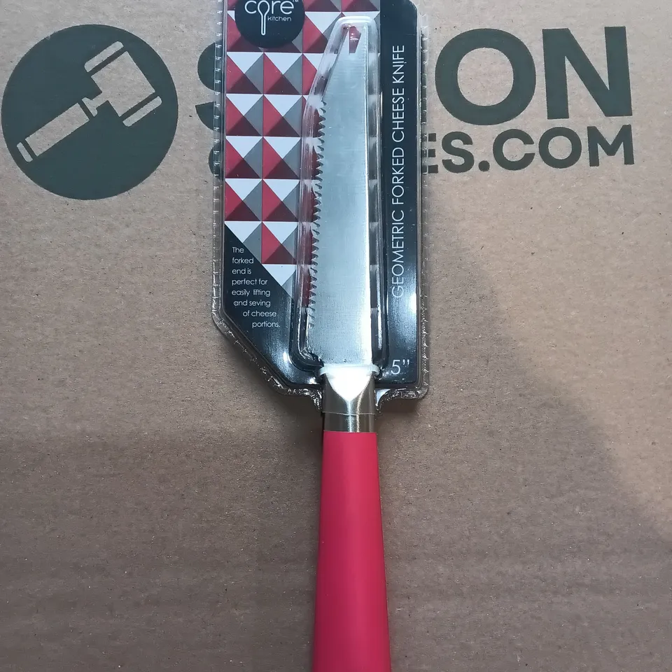 LOT OF 5 BRAND NEW CORE GEOMETRIC FORKED CHEESE KNIFES