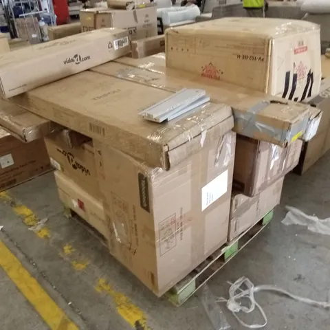 PALLET OF ASSORTED INCOMPLETE FURNITURE PARTS AND PIECES