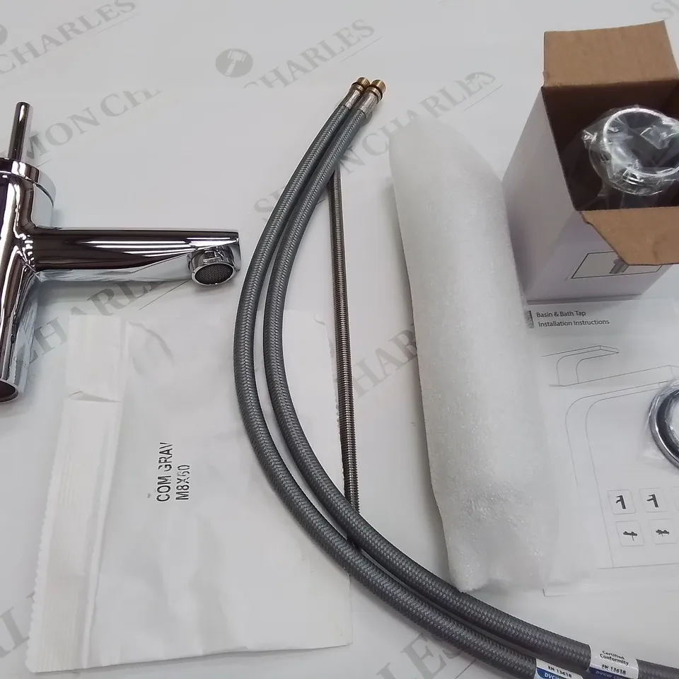 BOXED CALYPSO ELMO TALL M/BASIN BASIN TAP WITH CLICK WASTE IN CHROME - 235X155X135MM