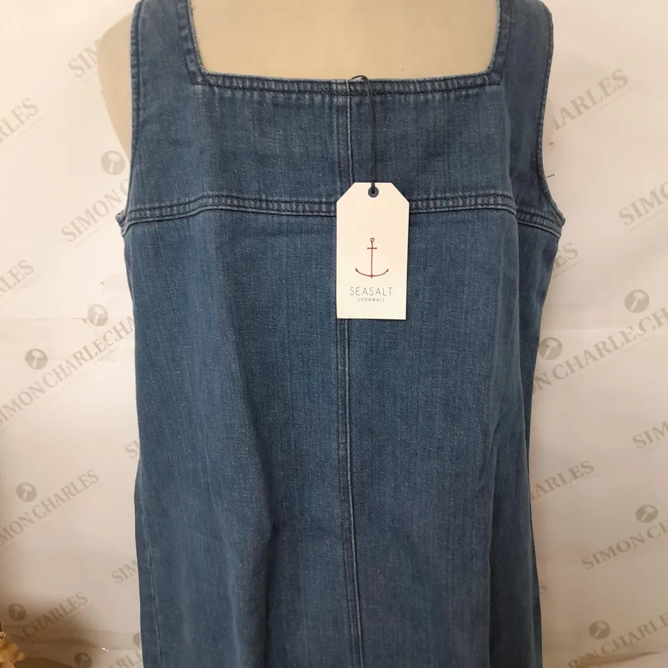 SEASALT CALICAN BLUE DENIM DRESS - SIZE UK 12